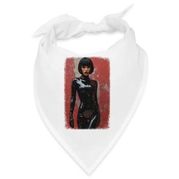 T-Shirt Noir Femme Distressed Edition - Bandana - Weiß - Vorne