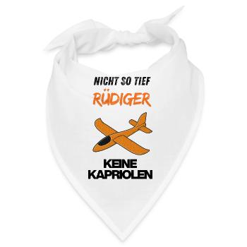 Nicht so tief RÜDIGER Flugzeug Motiv Orange  - Bandana - Weiß - Vorne