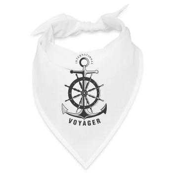 Nautisches Design Internationaler Voyager Anker - Bandana - Weiß - Vorne