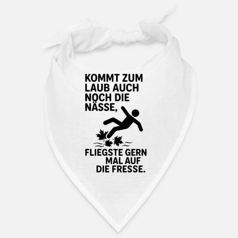laub nässe herbst spruch - Bandana - Weiß