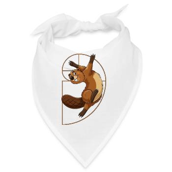 Fibonacci Beaver Spiral - Bandana - Weiß - Vorne