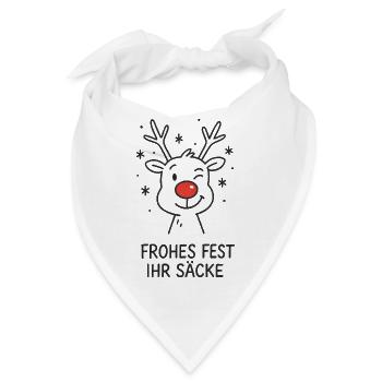 Frohes Fest ihr Säcke Rentier Rudolph - Bandana - Weiß - Vorne