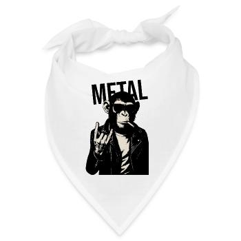 Rebellischer Metall-Schimpanse - Bandana - Weiß - Vorne