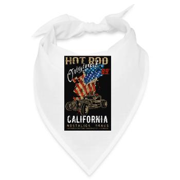 Hot Rod California Nostalgia Druck - Bandana - Weiß - Vorne