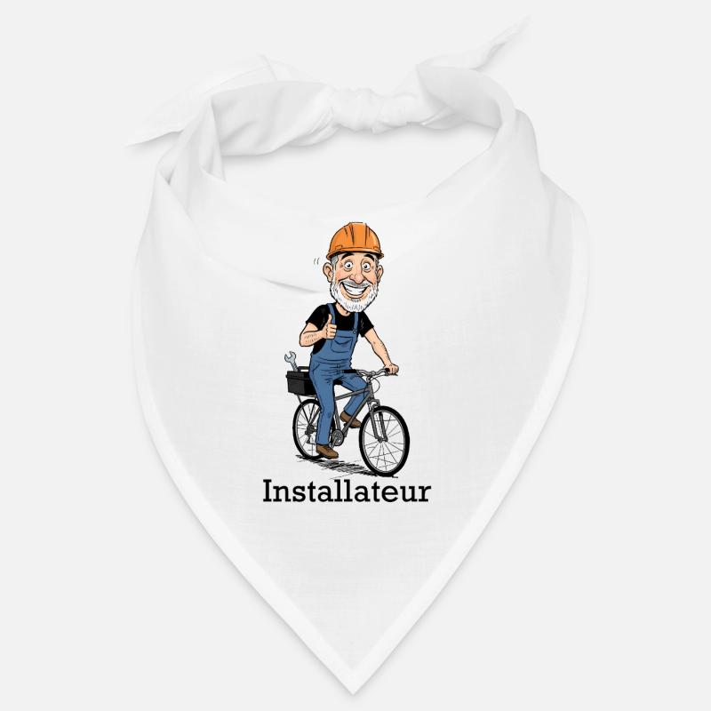 Ouvrier du bâtiment Héros à vélo - Bandana - blanc