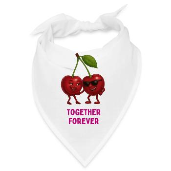 Kirschen-Duo Together Forever - Bandana - Weiß - Vorne
