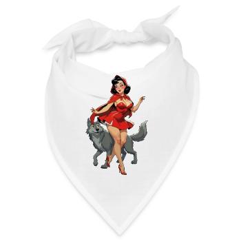 Rotkäppchen läuft mit dem Wolf - Bandana - Weiß - Vorne