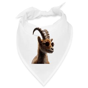 Steinbock Ziege Alpensteinbock Capricorn Ziegen - Bandana - Weiß - Vorne