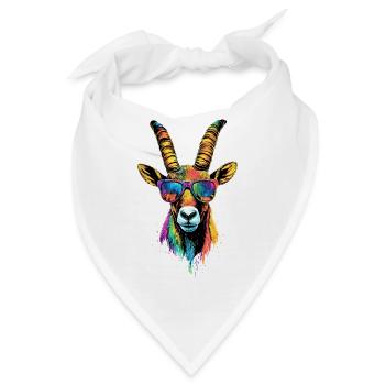 Steinbock Ziege Alpensteinbock Capricorn Ziegen - Bandana - Weiß - Vorne