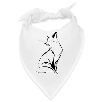 Minimalistische und symbolische Fuchssilhouette - Bandana - Weiß - Vorne