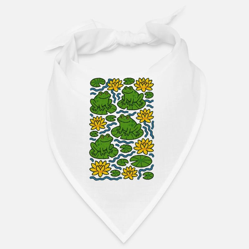 Lily Pad Frogs in Bloom Pattern Bandana