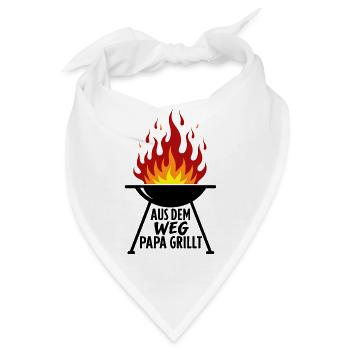 Grillen Grillsaison Papa Am Grill Papa Grillt - Bandana - Weiß - Vorne