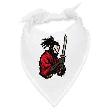 Roter Mantel Ninja Katana - Bandana - Weiß - Vorne