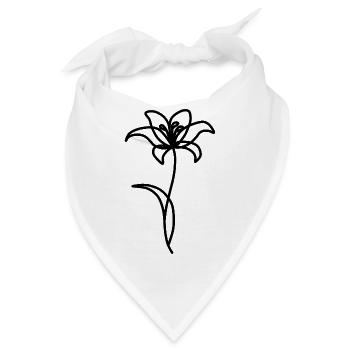 Minimalistische Lilie - Bandana - Weiß - Vorne
