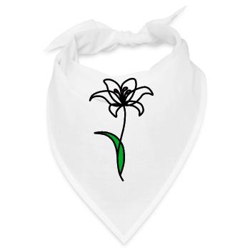 Minimalistische Lilie - Bandana - Weiß - Vorne