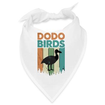  Dodo Birds Retro Vintage Ausgestorbener Vogel - Bandana - Weiß - Vorne