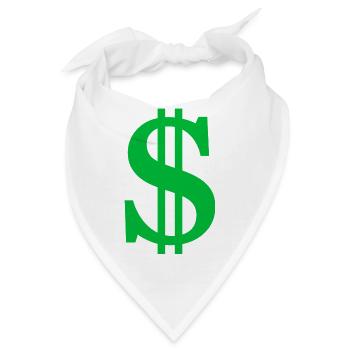 Dollarzeichen - Bandana - Weiß - Vorne