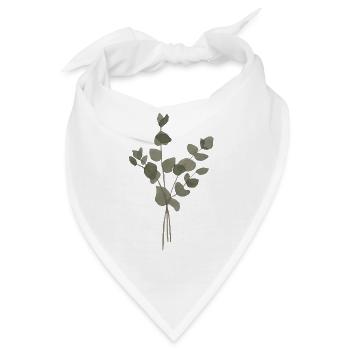 Eukalyptus-Aquarell - Bandana - Weiß - Vorne