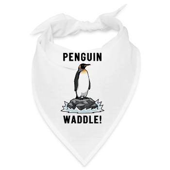 Königspinguin, Antarktis, Waddle, Pinguin Schwarz - Bandana - Weiß - Vorne