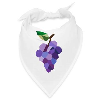 Geometrische Trauben – Modernes Weintrauben Motiv - Bandana - Weiß - Vorne