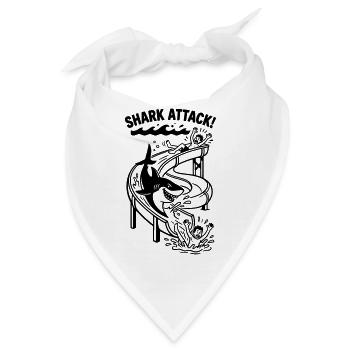 Shark Attack Hai Angriff Rutsche Freibad Schwimmen - Bandana - Weiß - Vorne