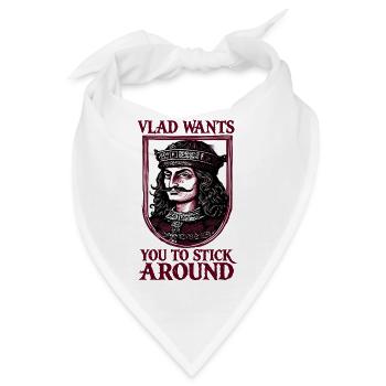 Vlad Dracula Königsportrait - Bandana - Weiß - Vorne