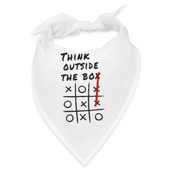 Think Outside the Box – Kreatives Tic-Tac-Toe - Bandana - Weiß - Vorne
