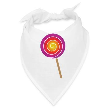Bunter Spiral Lolli in Regenbogenfarben - Bandana - Weiß - Vorne