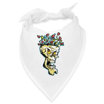 Explosiver Candy Skull - Bandana - Weiß - Vorne