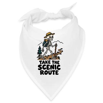 Nimm die Scenic Route – Lustiges Wanderskelett - Bandana - Weiß - Vorne