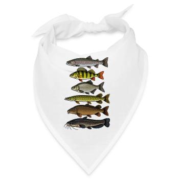 Fischarten Angler Design Fische angeln - Bandana - Weiß - Vorne