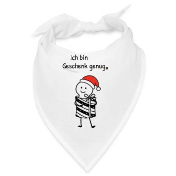 Ich bin Geschenk genug | Weihnachtshumor mit Figur - Bandana - Weiß - Vorne