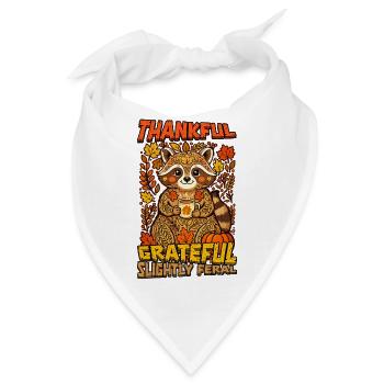 Dankbar, dankbar, leicht verwilderter Truthahntag - Bandana - Weiß - Vorne