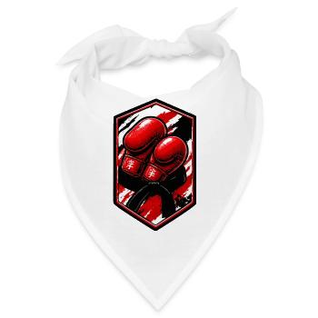 Rote Boxhandschuhe Patch - Bandana - Weiß - Vorne