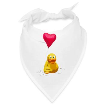 Herzballon und Daumenhoch Ente - Bandana - Weiß - Vorne