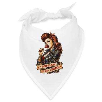 Rockabilly Pin-Up: Too Glam to Give a Damn - Bandana - Weiß - Vorne