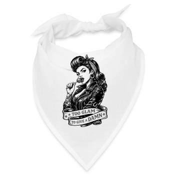 Rockabilly Pin-Up: Too Glam to Give a Damn - Bandana - Weiß - Vorne