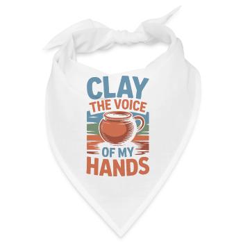 Gifts For Pottery Makers Voice Of My Hands Pottery - Bandana - Weiß - Vorne
