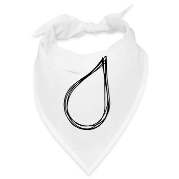 Tropfen handgezeichnet - Bandana - Weiß - Vorne