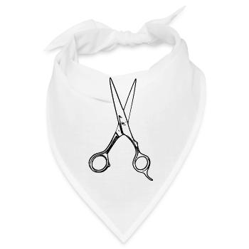 Schere - Bandana - Weiß - Vorne