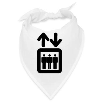 Fahrstuhl,Hochaus,Wolkenkratzer - Bandana - Weiß - Vorne