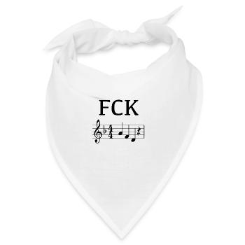 FCK AFD in Notenschrift - Bandana - Weiß - Vorne