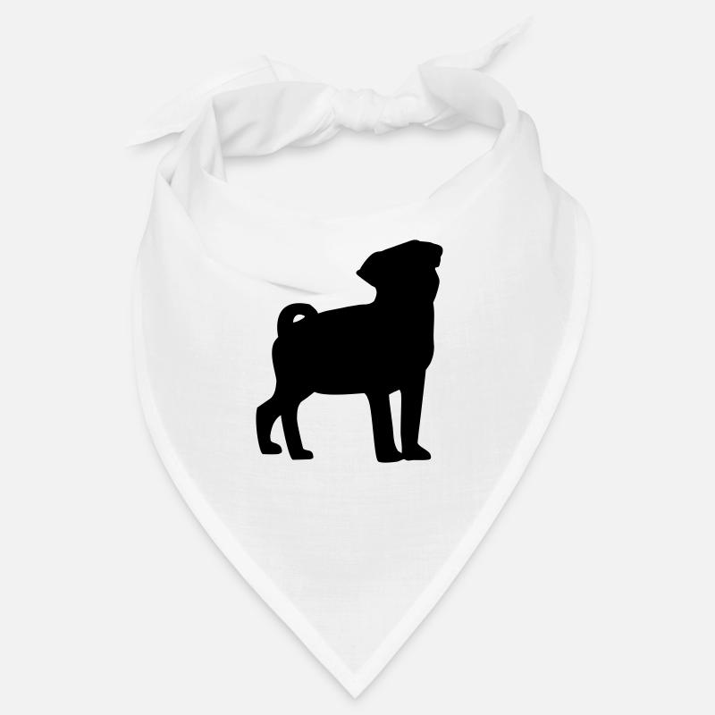Mops - Bandana - Weiß