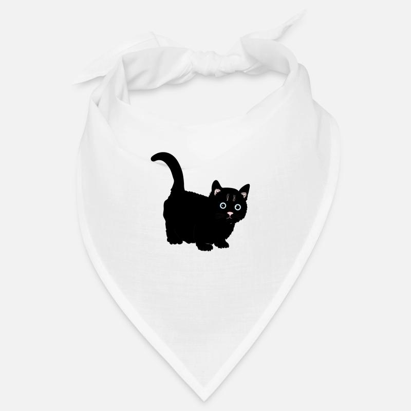 Katze schwarz - Bandana - Weiß