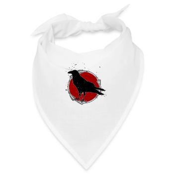 Raven - Crow - Rabe - Krähe - Bandana - Weiß - Vorne