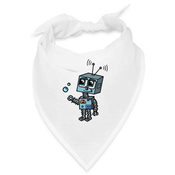Humanoider Roboter Junge Kind aus der Zukunft - Bandana - Weiß - Vorne