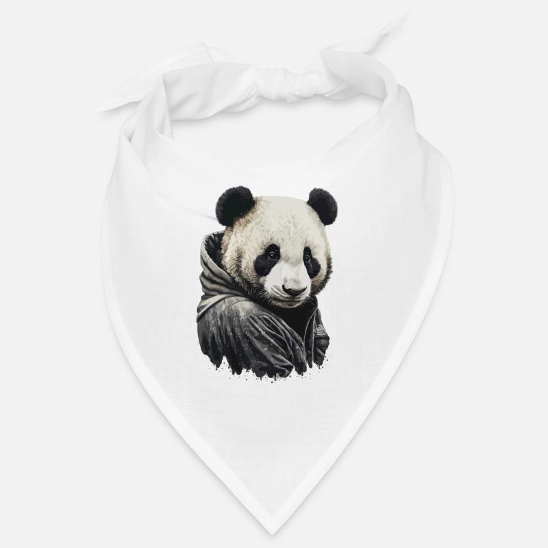 Sweat à capuche Panda - Bandana - blanc