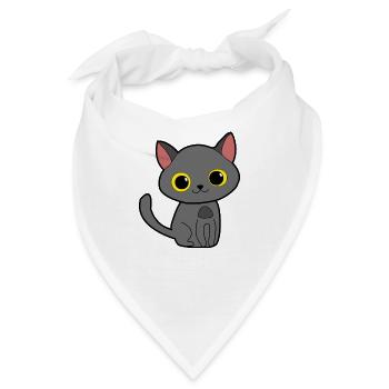 Mieze mit gelben Augen - Bandana - Weiß - Vorne