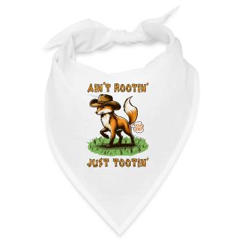 Fox Ain't Rootin' Just Tootin' Funny Animals - Bandana - Weiß - Vorne