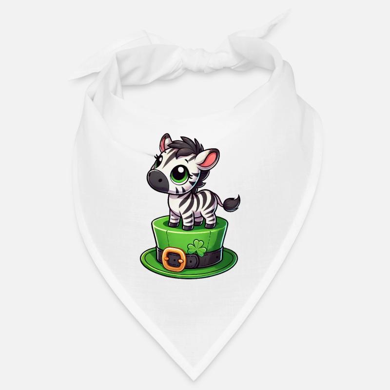 Mignon zèbre Saint-Patrick chapeau haut de forme trèfle Bandana